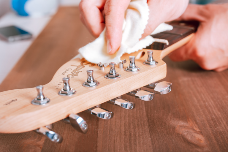 cleaning guitar